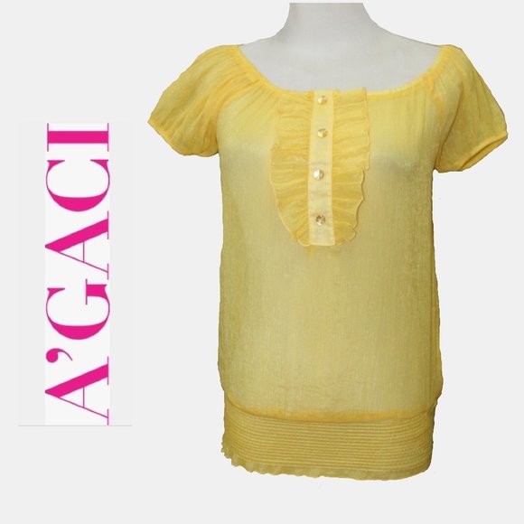 Sexy Sheer Yellow Top - Picture 1 of 4